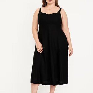 NEW Fit and Flare Black Linen Blend Dress 3x (22/24)
